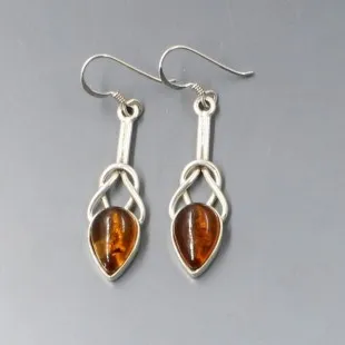 Amber Eclipse Drop Earrings