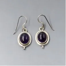Amethyst and Silver Drop Earrings