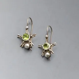 Peridot Silver Drop Earrings