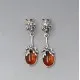 Art Nouveau Style Amber Silver Earrings