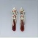 Vintage Art Deco Carnelian Silver Earrings