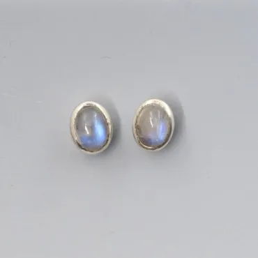 Moonstone Silver Stud Earrings