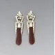 Vintage Art Deco Carnelian Silver Earrings