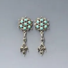 Vintage Turquoise and Sterling Silver Earrings