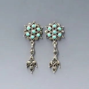 Vintage Turquoise and Sterling Silver Earrings