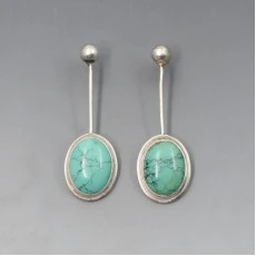  Turquoise and Silver Statement Earrings