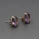 Amethyst and Silver Stud Earrings