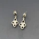Garnet and Sterling Silver Drop Earrings