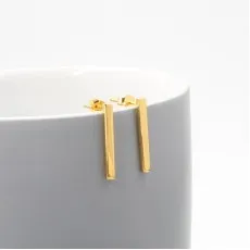 Elegant Rose Gold Bar Drop Earrings