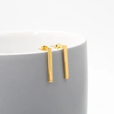 Elegant Rose Gold Bar Drop Earrings