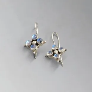 Moonstone Silver Flower Earrings