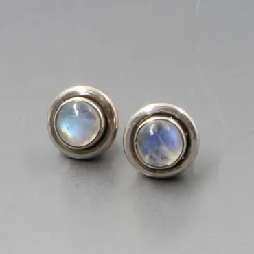 Moonstone Silver Stud Earrings