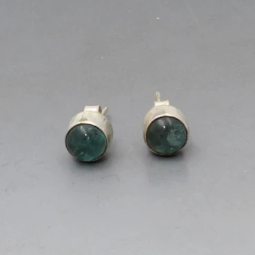 Small Apatite Silver Stud Earrings