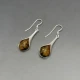 Vintage Amber and Silver Drop Earrings