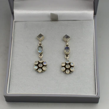 Moonstone and Sterling Silver Drop Earrings