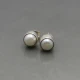Vintage Pearl Silver Stud Earrings