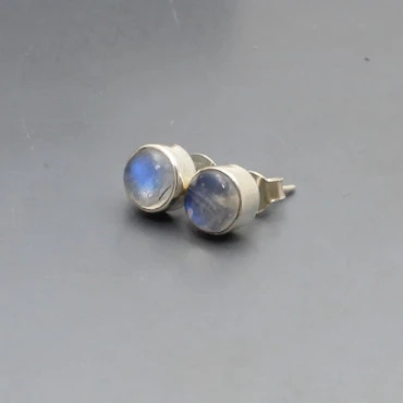 Moonstone Silver Stud Earrings
