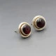 Vintage Garnet Silver Stud Earrings