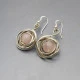 Rose Quartz and Silver Swirl Earrings