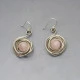 Rose Quartz and Silver Swirl Earrings