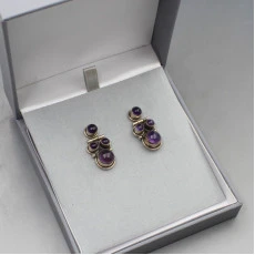 Amethyst Silver Drop Earrings