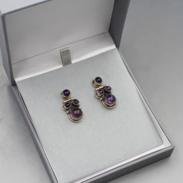 Amethyst Silver Drop Earrings