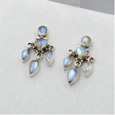 Multi Moonstone Drop Earrings