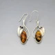 Amber and Silver Art Nouveau Style Earrings