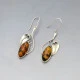 Vintage Amber and Silver  Earrings