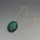 Large Malachite and Silver Pendant