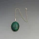 Large Malachite and Silver Pendant
