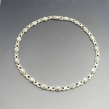 Mother of Pearl and Silver Necklace