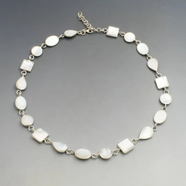 Mother or Pearl and Silver Necklace