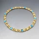Monet Gold Tone Blue Crystal Necklace