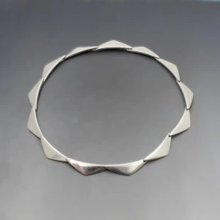 Rare Hans Hansen, Denmark Silver Modernist Necklace  #315