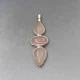 Large Rose Quartz Silver Pendant