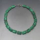 Vintage Flat Malachite Bead Necklace