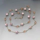 Long Pink Venetian Beads Necklace