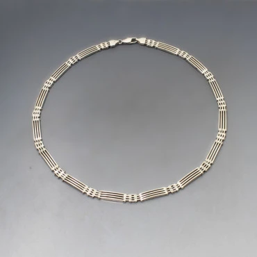 Italian Silver Modernist Necklace