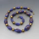 Vintage Venetian Blue and Gold Glass Beads