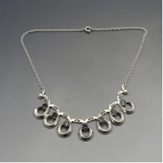 Hermann Siersbol  Silver and Crystal Necklace