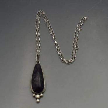 Blue John and Silver Pendant