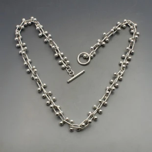 Heavy Silver Bobbly Necklace