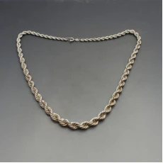  Silver Rope Chain Necklace 17.5 Inches