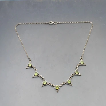 Peridot and Sterling Silver Necklace
