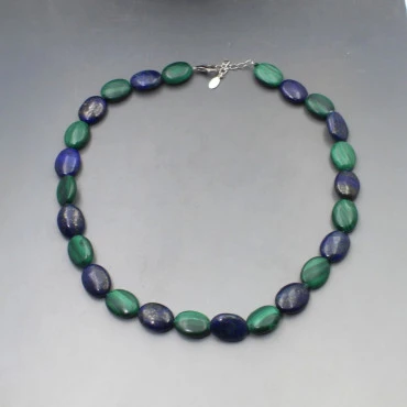 Shipton and Co Malachite and Lapis Bead Necklace