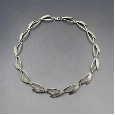 Designer Silver Modernist Necklace
