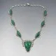 Vintage Jade and Silver Mexico Warrier Mask Necklace