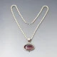 Vintage Purple Banded Agate and Silver Pendant