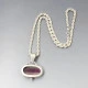 Purple Banded Agate and Silver Pendant